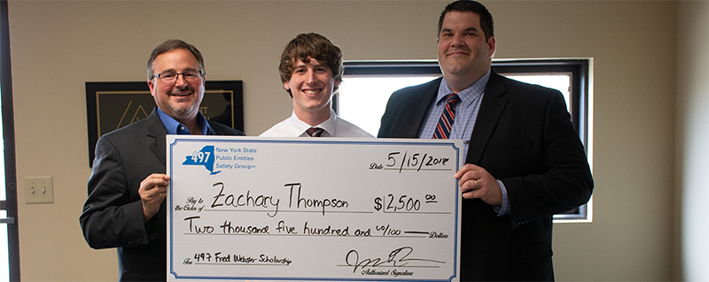 Zachary Thompson receives his 2018 Fred Webster Scholarship